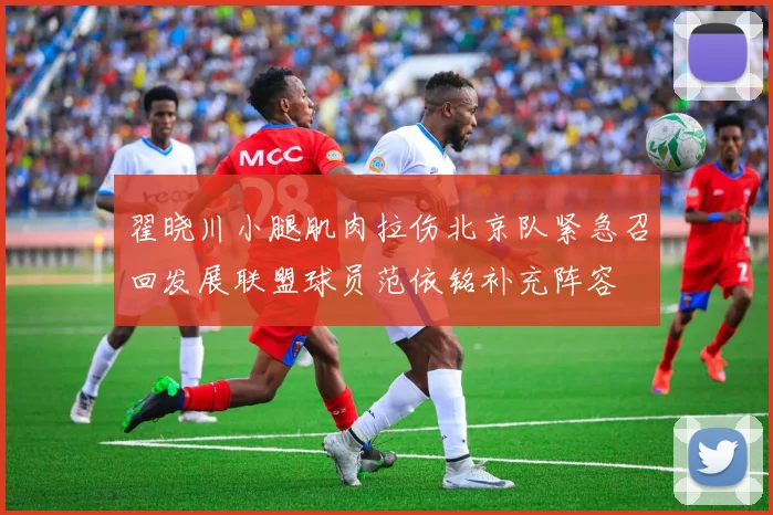 翟晓川小腿肌肉拉伤北京队紧急召回发展联盟球员范依铭补充阵容
